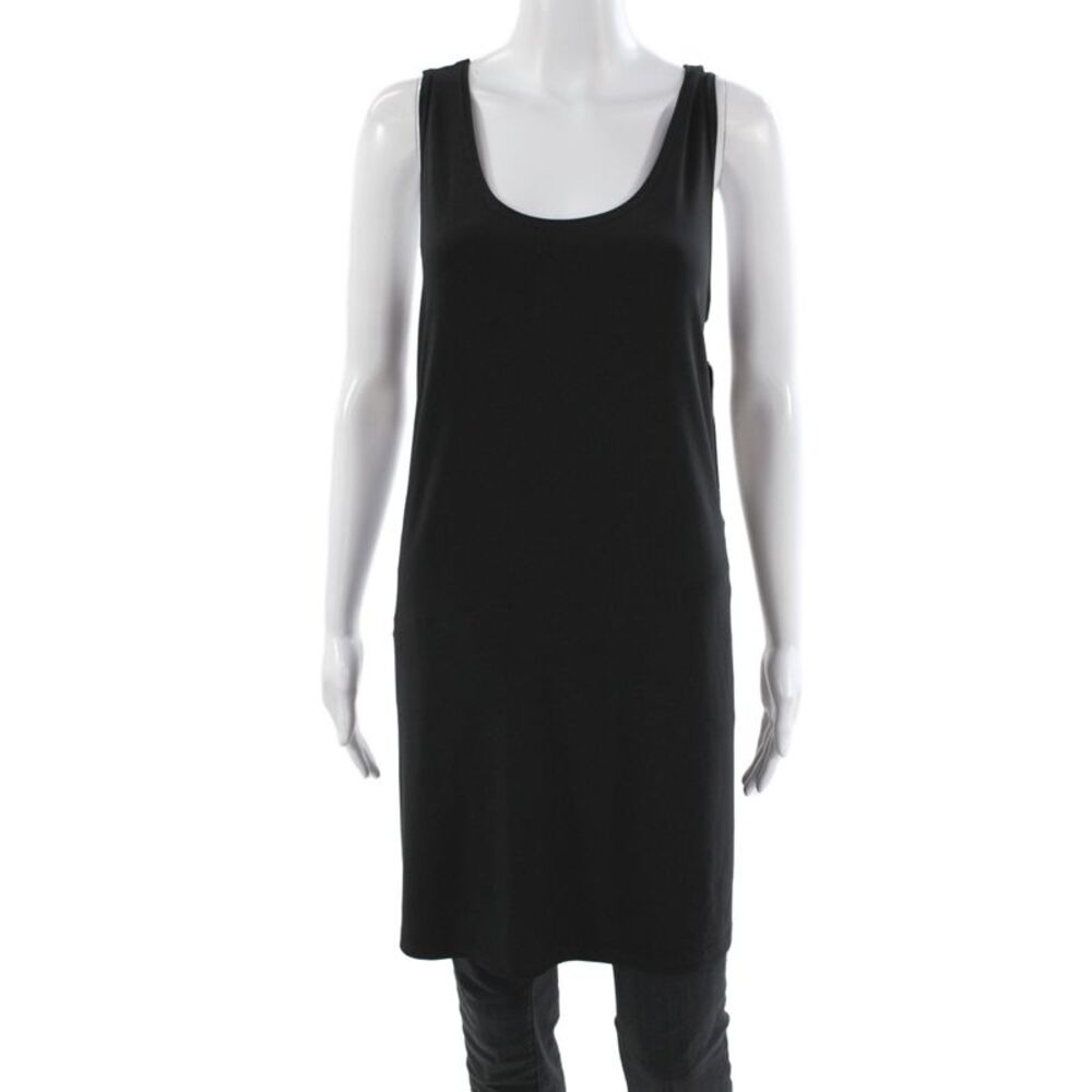 Sympli Women Tank Dress Black Scoop Neck Sleeveless Size 16